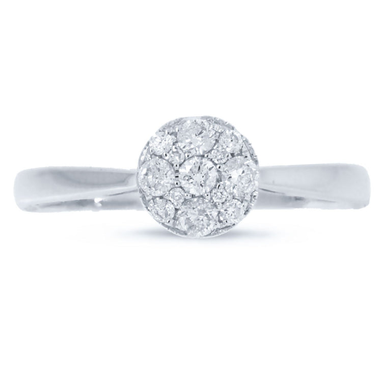 0.26ct 14k White Gold Diamond Cluster Lady's Ring