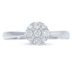 0.26ct 14k White Gold Diamond Cluster Lady's Ring