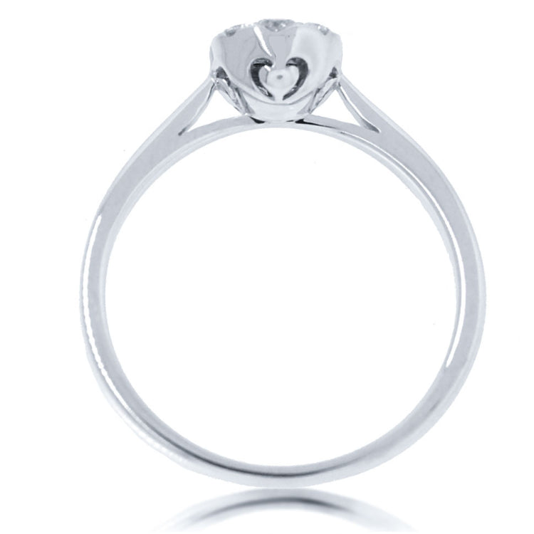 0.26ct 14k White Gold Diamond Cluster Lady's Ring