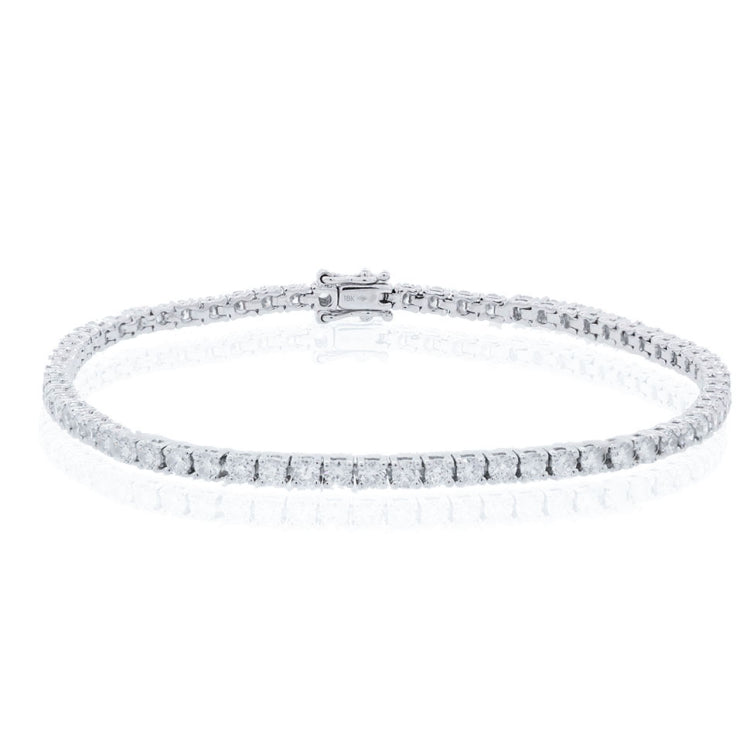 3.08ct 18k White Gold Diamond Tennis Bracelet