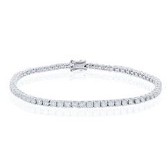 3.08ct 18k White Gold Diamond Tennis Bracelet