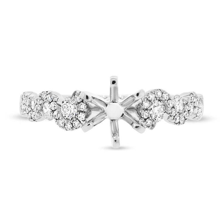 0.54ct 14k White Gold Diamond Semi-mount Ring