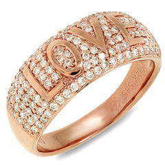 0.62ct 14k Rose Gold Diamond "Love" Ring