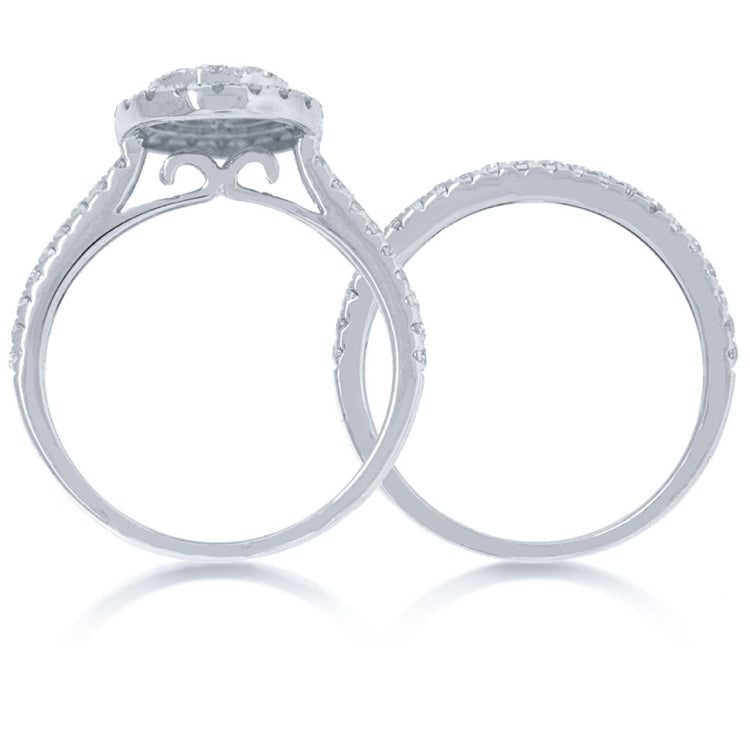 0.90ct 14k White Gold Diamond Wedding Set Pave