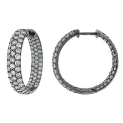 3.50ct 14k Black Rhodium Diamond Hoop Earring
