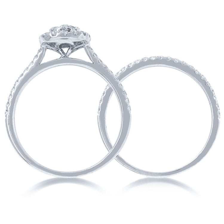 0.60ct 14k White Gold Diamond Wedding Set