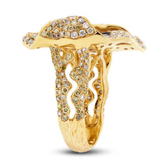 4.37ct 18k Yellow Gold Fancy Color Diamond Ring