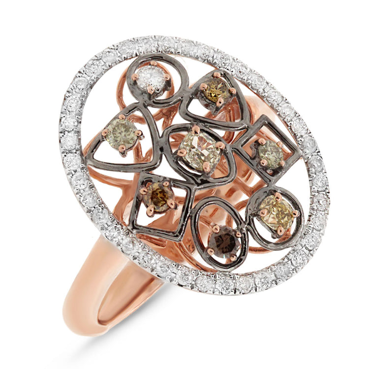 0.71ct 14k Rose Gold Fancy Color Diamond Ring