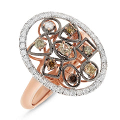 0.71ct 14k Rose Gold Fancy Color Diamond Ring