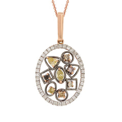 0.68ct 14k Rose Gold Fancy Color Diamond Pendant