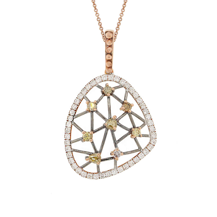 0.70ct 14k Rose Gold Fancy Color Diamond Pendant