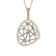 0.70ct 14k Rose Gold Fancy Color Diamond Pendant