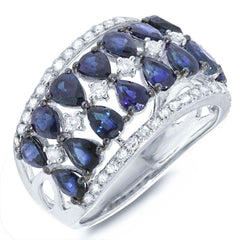 0.47ct Diamond & 3.64ct Blue Sapphire 14k White Gold Ring
