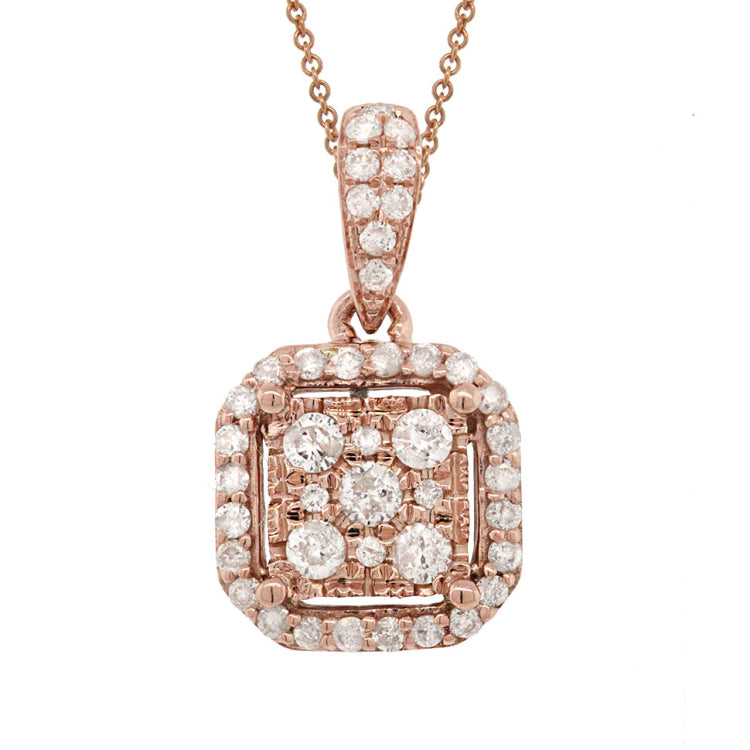 0.29ct 14k Rose Gold Diamond Pendant