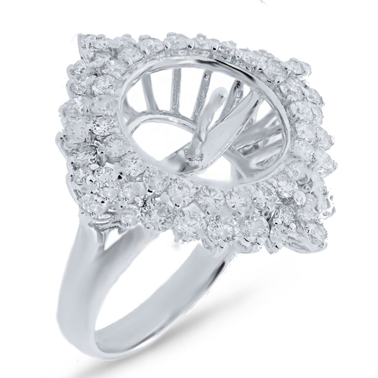2.02ct 18k White Gold Diamond Semi-mount Ring