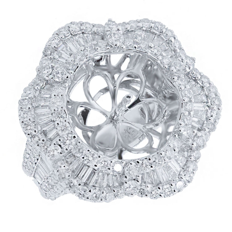 3.42ct 18k White Gold Diamond Semi-mount Ring