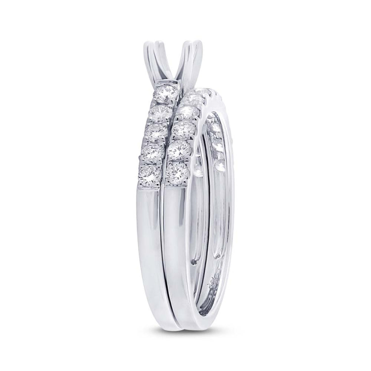 0.79ct 14k White Gold Diamond Semi-mount Ring 2-pc