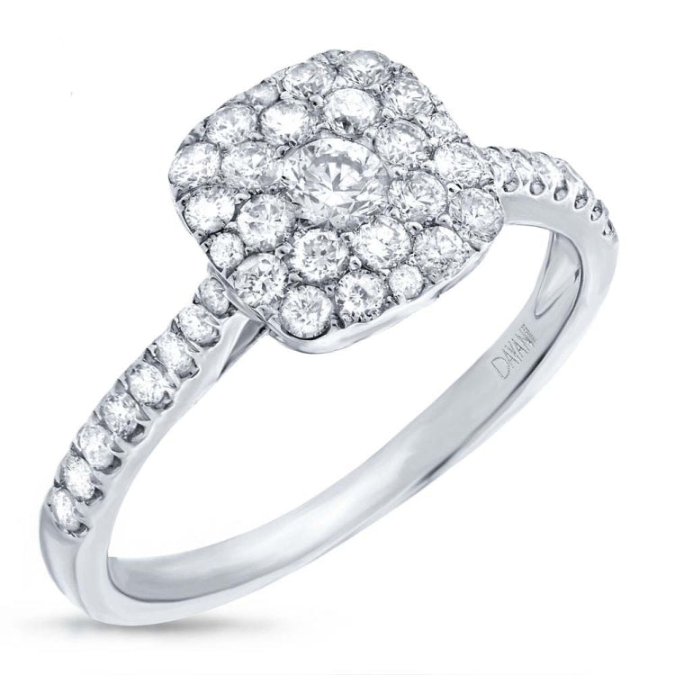 0.68ct 14k White Gold Diamond Cluster Lady's Ring