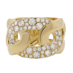 1.10ct 14k Yellow Gold Diamond Link Ring