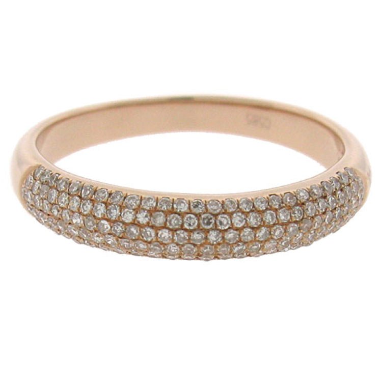0.35ct 14k Rose Gold Diamond Lady's Pave Band Size 5