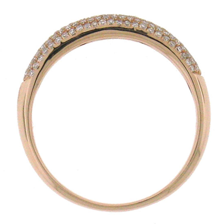 0.35ct 14k Rose Gold Diamond Lady's Pave Band Size 5