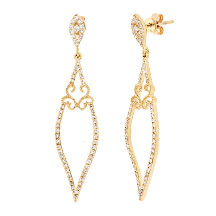 0.44ct 14k Yellow Gold Diamond Earring