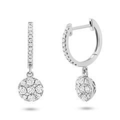 0.65ct 14k White Gold Diamond Cluster Earring
