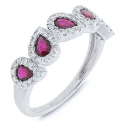 0.32ct Diamond & 0.91ct Ruby 14k White Gold Ring