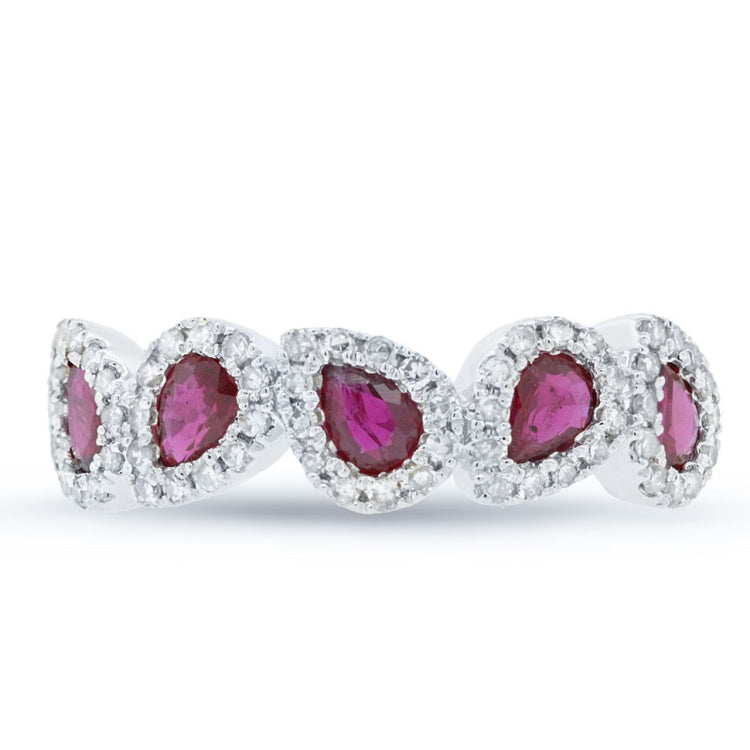 0.32ct Diamond & 0.91ct Ruby 14k White Gold Ring