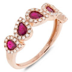 0.32ct Diamond & 0.91ct Ruby 14k Rose Gold Ring