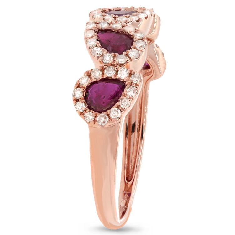 0.32ct Diamond & 0.91ct Ruby 14k Rose Gold Ring