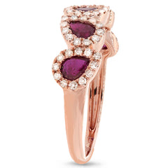 0.32ct Diamond & 0.91ct Ruby 14k Rose Gold Ring