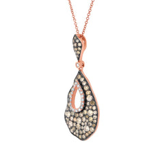 1.64ct 14k Rose Gold White & Multi-color Diamond Pendant