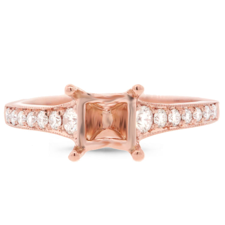0.24ct 18k Rose Gold Diamond Semi-mount Ring