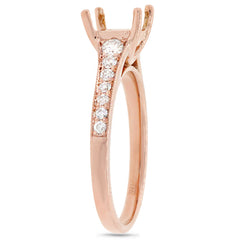 0.24ct 18k Rose Gold Diamond Semi-mount Ring