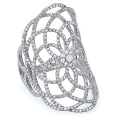1.22ct 14k White Gold Diamond Lace Lady's Ring