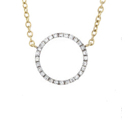0.12ct 14k Yellow Gold Diamond "O" Pendant