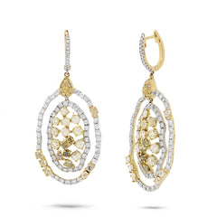 5.23ct 18k Yellow Gold Fancy Color Diamond Earring