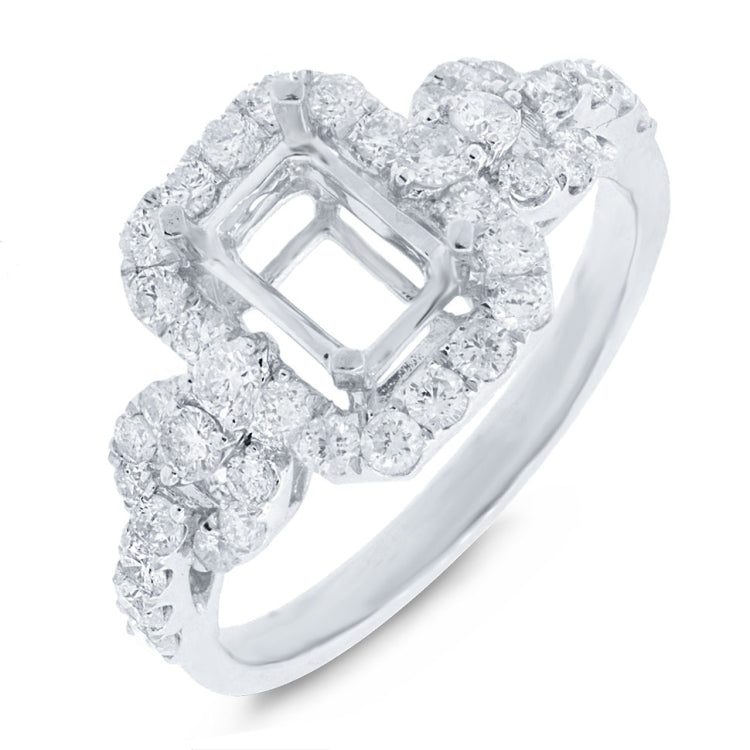 0.87ct 18k White Gold Diamond Semi-mount Ring