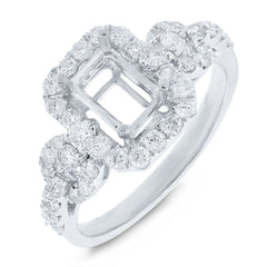 0.87ct 18k White Gold Diamond Semi-mount Ring