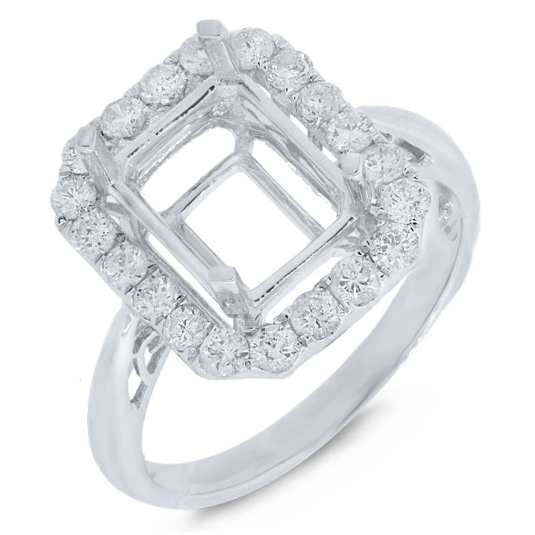 0.63ct 18k White Gold Diamond Semi-mount Ring