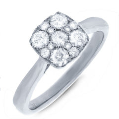 0.60ct 14k White Gold Diamond Cluster Lady's Ring