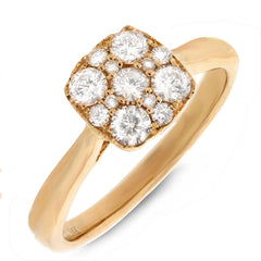 0.60ct 14k Yellow Gold Diamond Cluster Lady's Ring