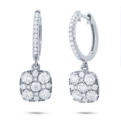 1.20ct 14k White Gold Diamond Cluster Earring