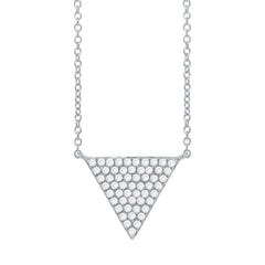 0.17ct 14k White Gold Diamond Pave Triangle Pendant