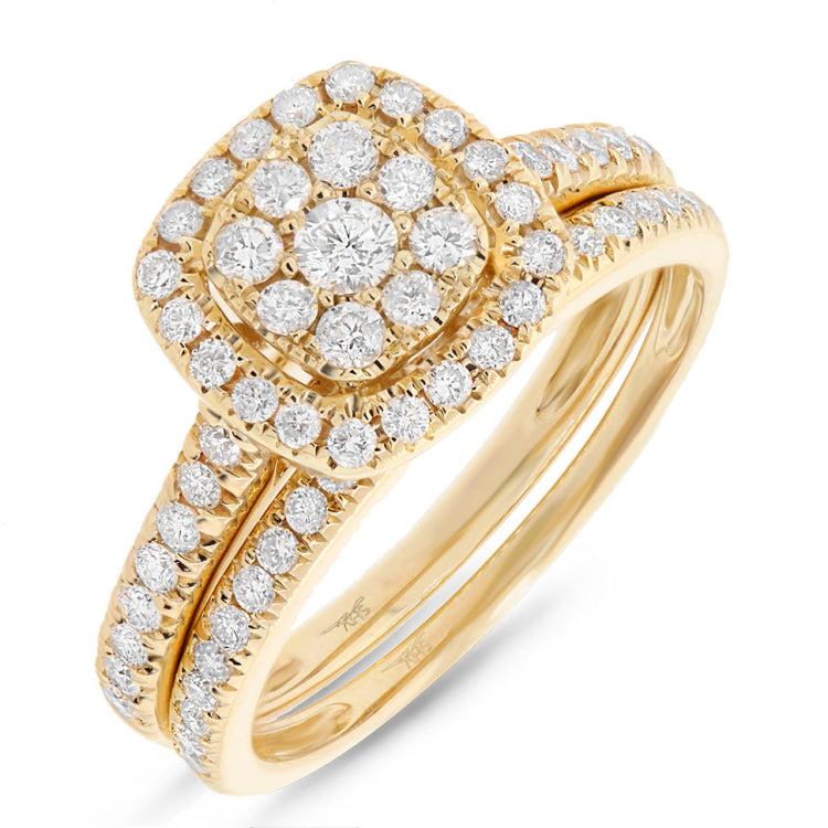 0.79ct 14k Yellow Gold Diamond Wedding Set