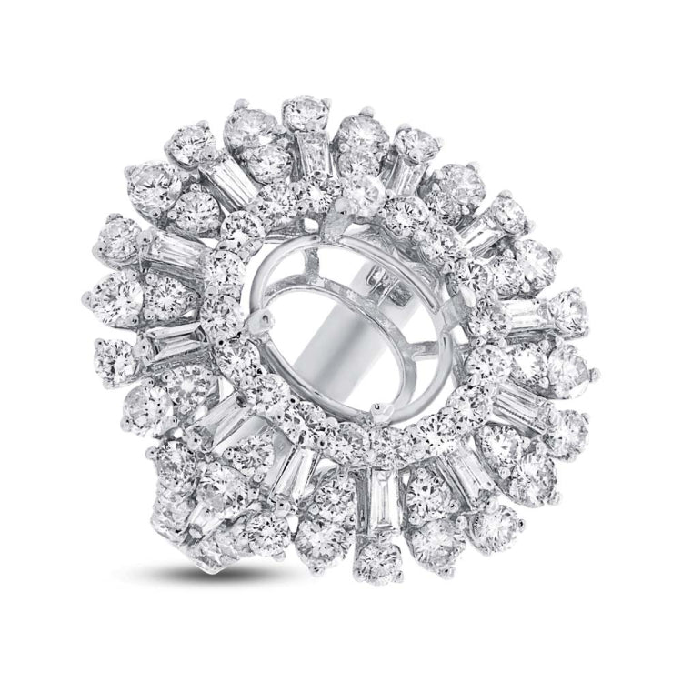 3.38ct 18k White Gold Diamond Semi-mount Ring