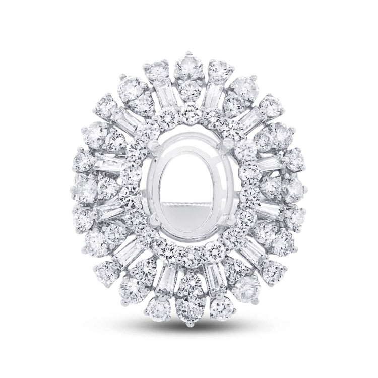 3.38ct 18k White Gold Diamond Semi-mount Ring