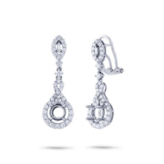 1.03ct 18k White Gold Diamond Semi-mount Earring