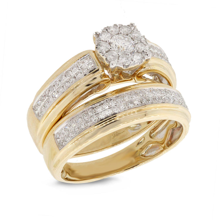 0.61ct 14k Yellow Gold Diamond Wedding Set